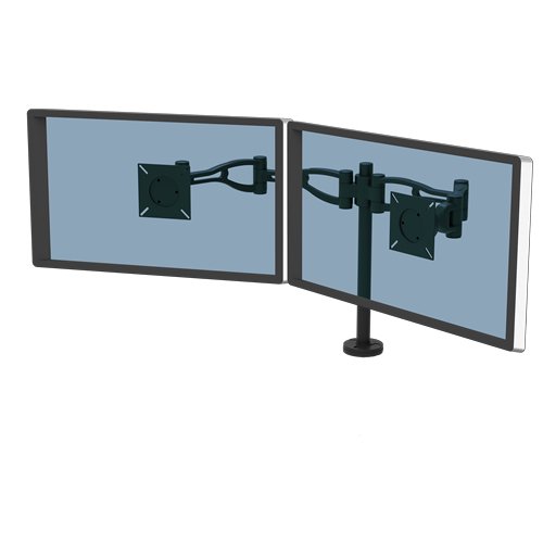 Fellowes Vista Dual Monitor Arm - Mount for 10KG 26 inch Screens - Ergonomic Adjustable Desk - Pan 8041701