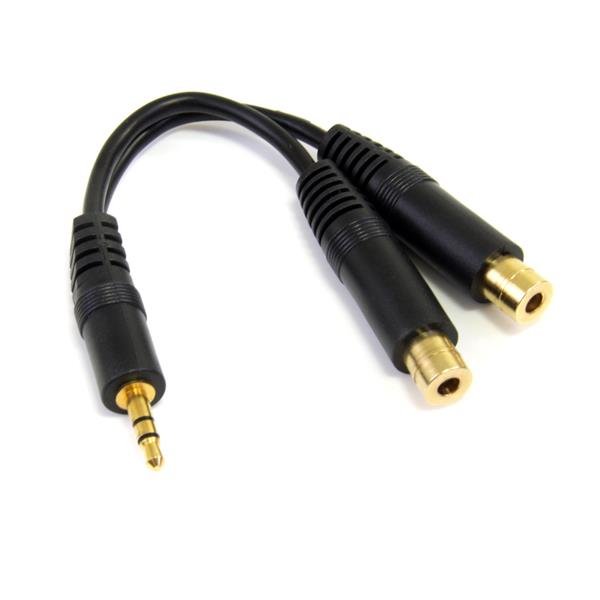 StarTech.com 6in Stereo Splitter Cable - 3.5mm Male to 2x Female MUY1MFF