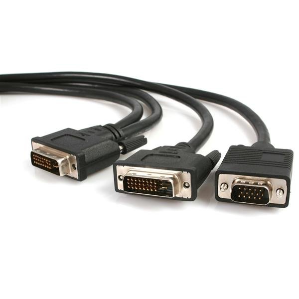StarTech.com 6 ft DVI-I Male to DVI-D and HD15 VGA Video Splitter Cable DVIVGAYMM6