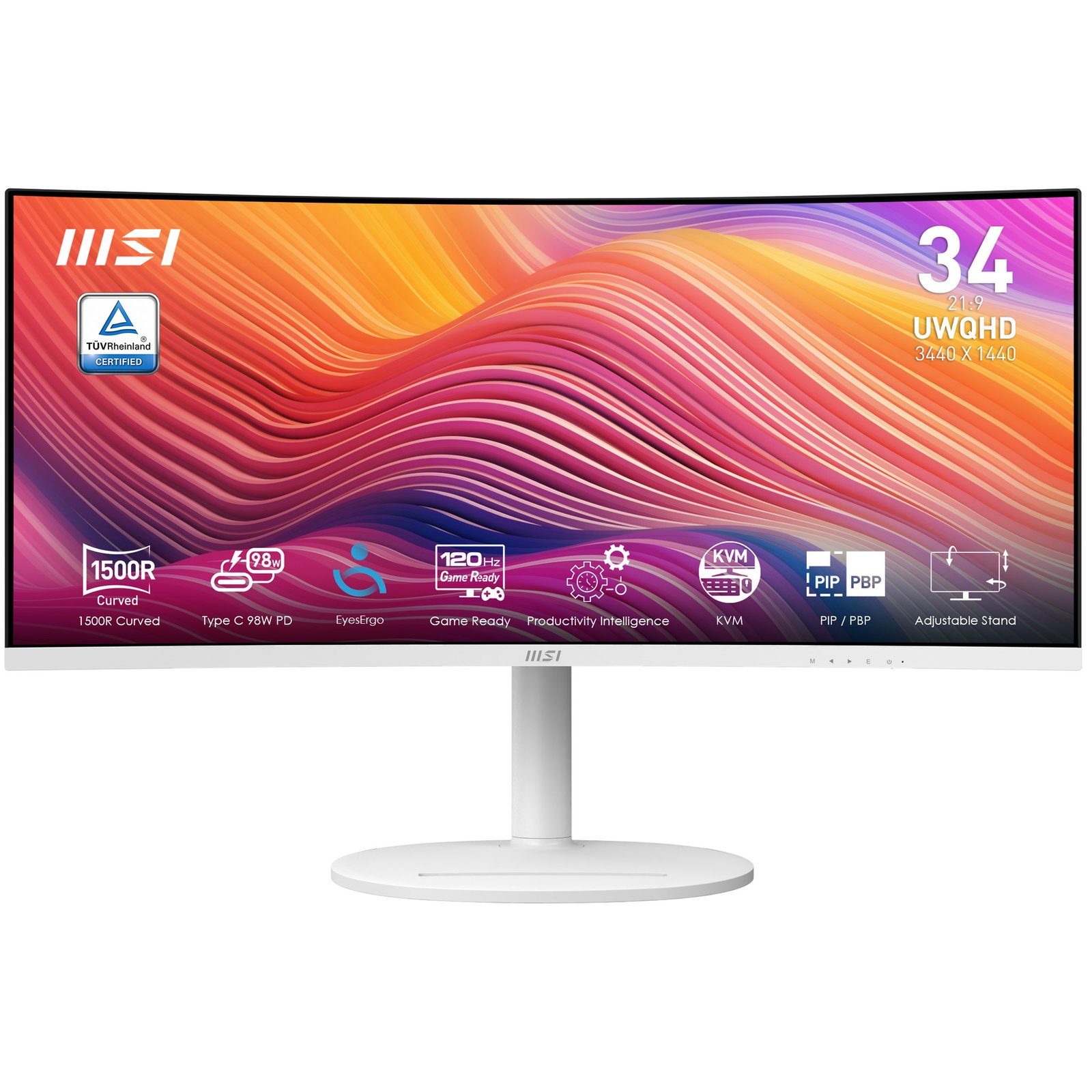MSI - MONITORS Modern MD342CQPW computer monitor 86.4 cm (34") 3440 x 1440 pixels UltraWide Quad HD