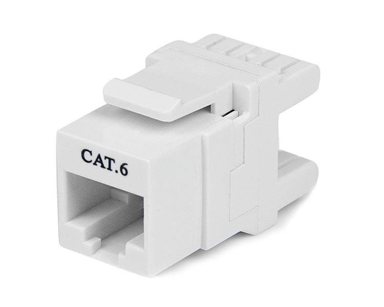 StarTech.com 180° Cat 6 Keystone Jack - RJ45 Ethernet Cat6 Wall White - 110 Type C6KEY110SWH