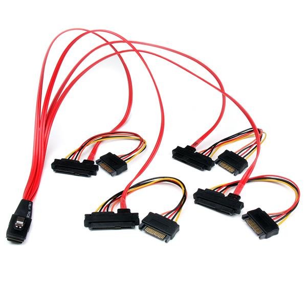 StarTech.com 50cm Internal Serial Attached SCSI Mini SAS Cable - SFF8087 to 4x SFF8482 SAS808782P50