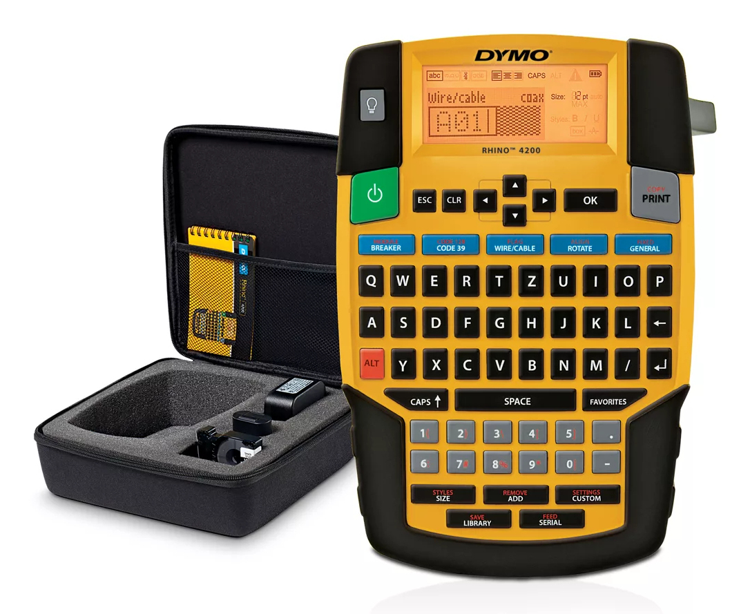 DYMO CORPORATION RHINO 4200 Industrial Label Maker Kit Case | QWERTY Keyboard  Time-Saving Hot 1835374