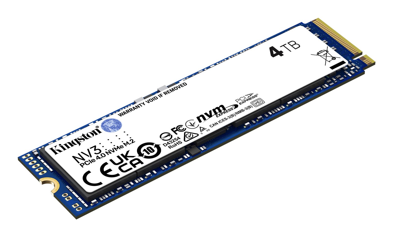 Kingston Technology 4000G NV3 M.2 2280 NVMe SSD, Bulk SNV3S/4000GBK