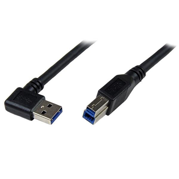 StarTech.com 1m Black SuperSpeed USB 3.0 (5Gbps) Cable - Right Angle A to B - M/M USB3SAB1MRA