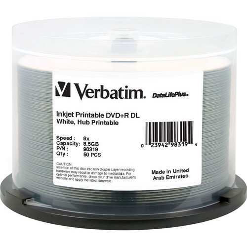 VERBATIM CORPORATION 98319 blank DVD 8.5 GB DVD+R DL 50 pc(s)