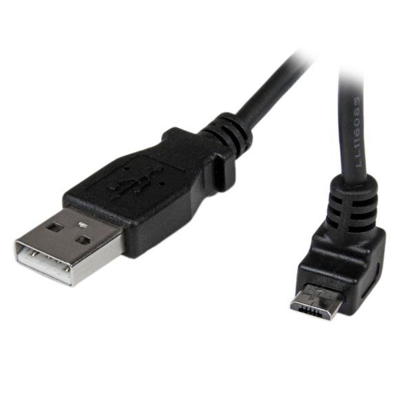 StarTech.com 1m Micro USB Cable - A to Up Angle B USBAUB1MU