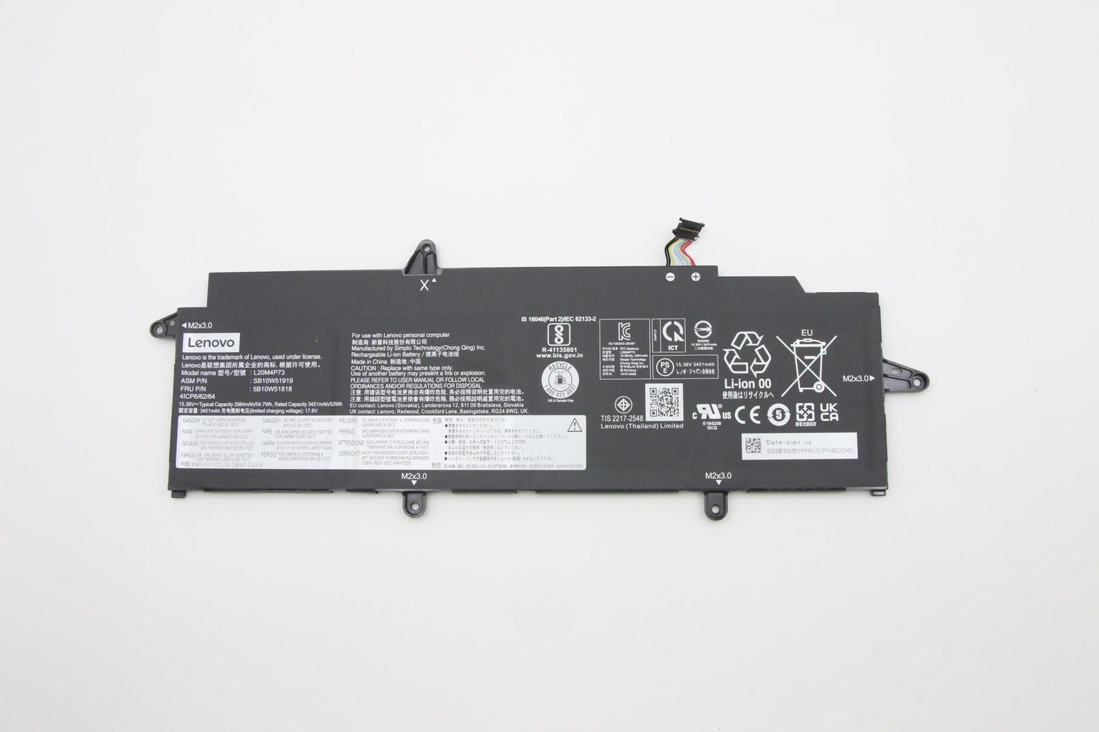 LENOVO DCG SOURCING 5B10W51818 laptop spare part Battery