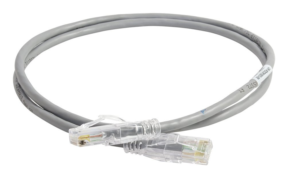 LEGRAND - DATA 28AWG Reduced Diameter CAT 6 channel cord, gray, 3#039; RDC603-08