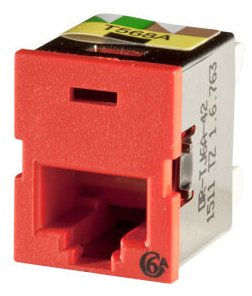LEGRAND - DATA Clarity Cat6a TracJack,T568A/B,8 pos, Red 180 degree TJ6A-42