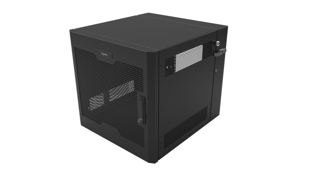 LEGRAND - DATA SWING OUT WALL MT CAB 12RU X 12U mounted rack Black SWMR12RUPD-26-26
