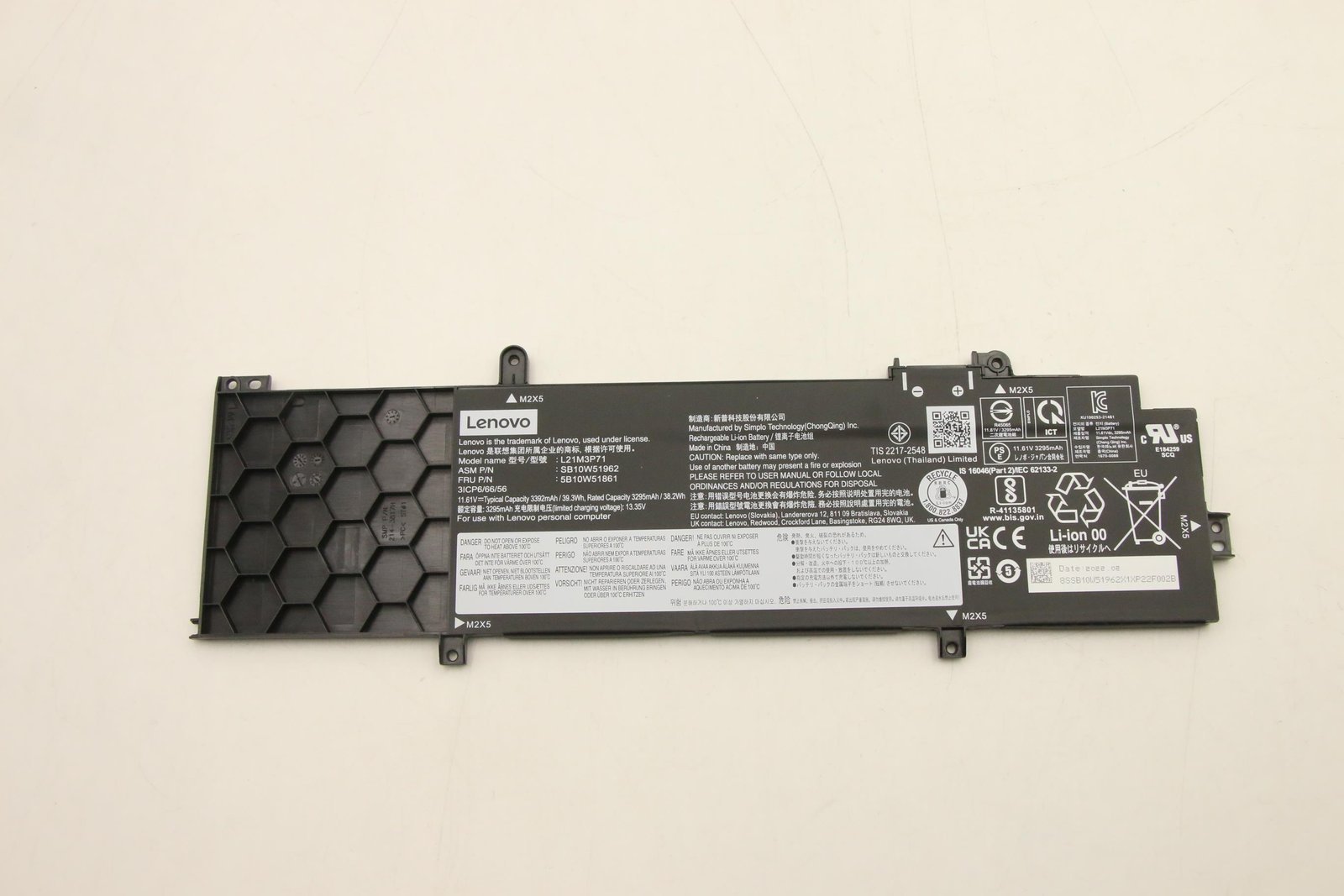 LENOVO DCG SOURCING 5B10W51861 laptop spare part Battery