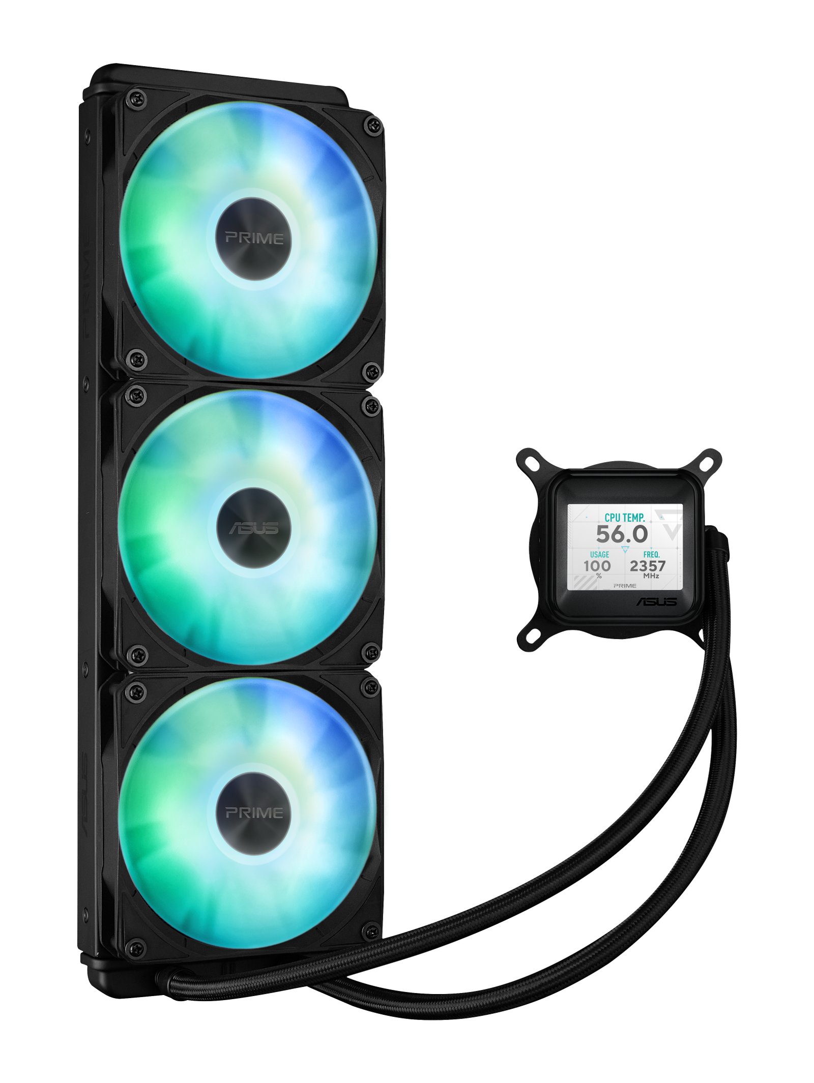 ASUS - COMPONENTS Prime LC 360 ARGB LCD Processor All-in-one liquid cooler 12 cm Black