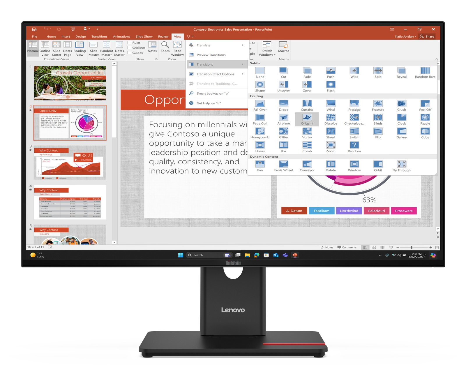 LENOVO TOPSELLER MONITORS ThinkVision T27-40 computer monitor 68.6 cm (27") 1920 x 1080 pixels Full 64A5MAT6US