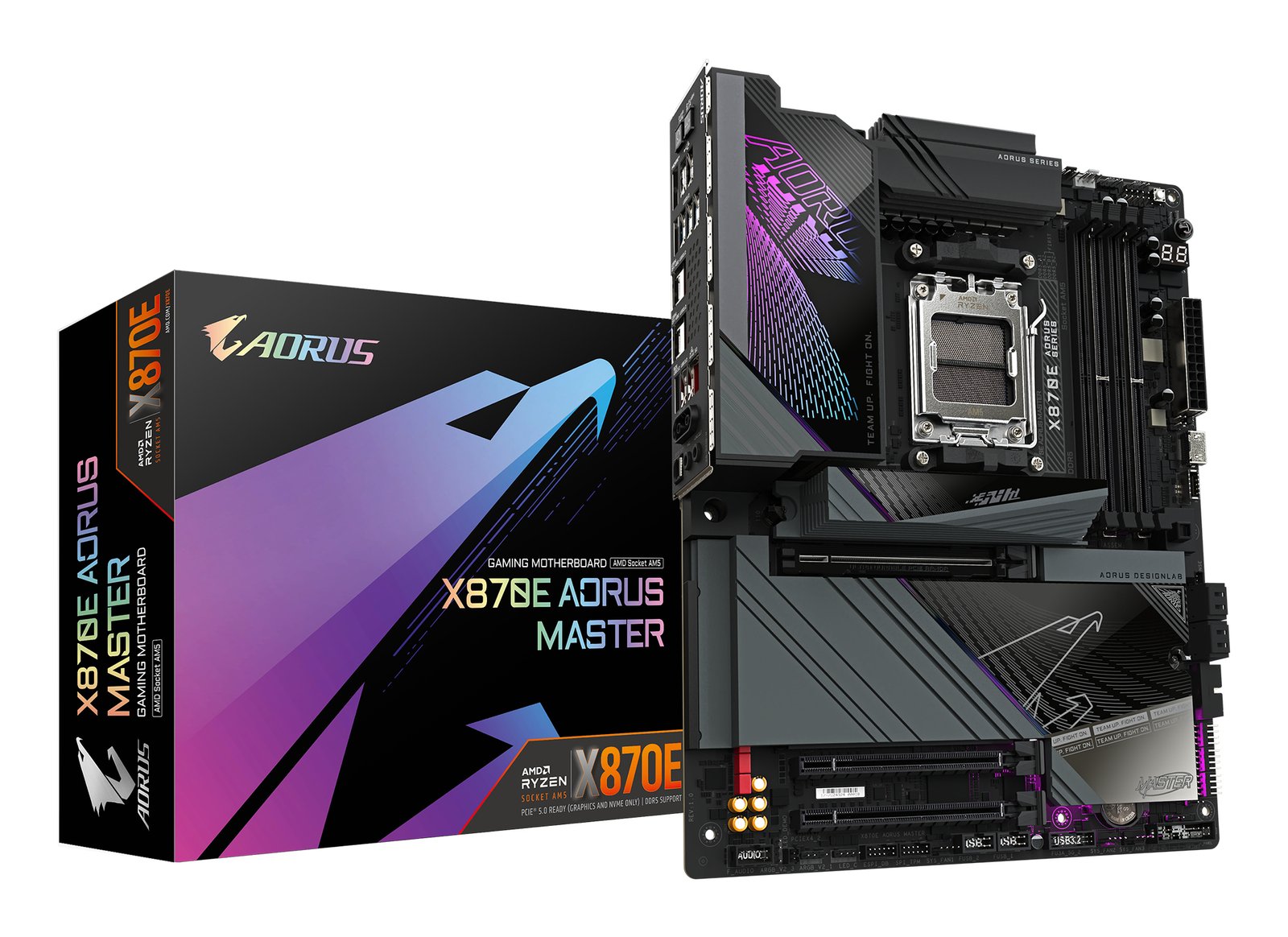 GIGABYTE X870E AORUS MASTER Motherboard - Supports AMD Ryzen 9000 CPUs, 16+2+2 Phases Digital VRM,