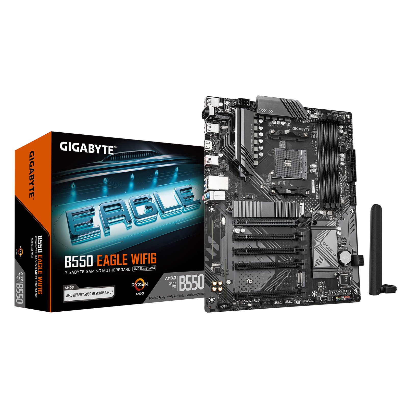 Gigabyte Technology B550 EAGLE WIFI6 Motherboard - AMD Ryzen 5000 G-Series CPUs, 10+3+1 Phases VRM, B550EAGLEWIFI6