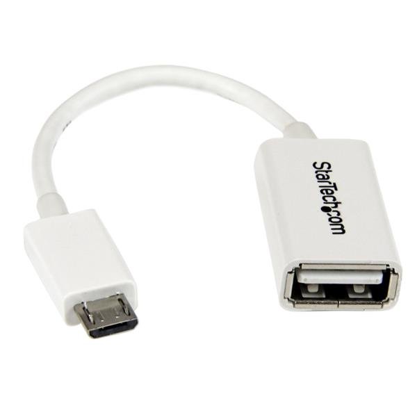 StarTech.com 5in White Micro USB to OTG Host Adapter M/F UUSBOTGW