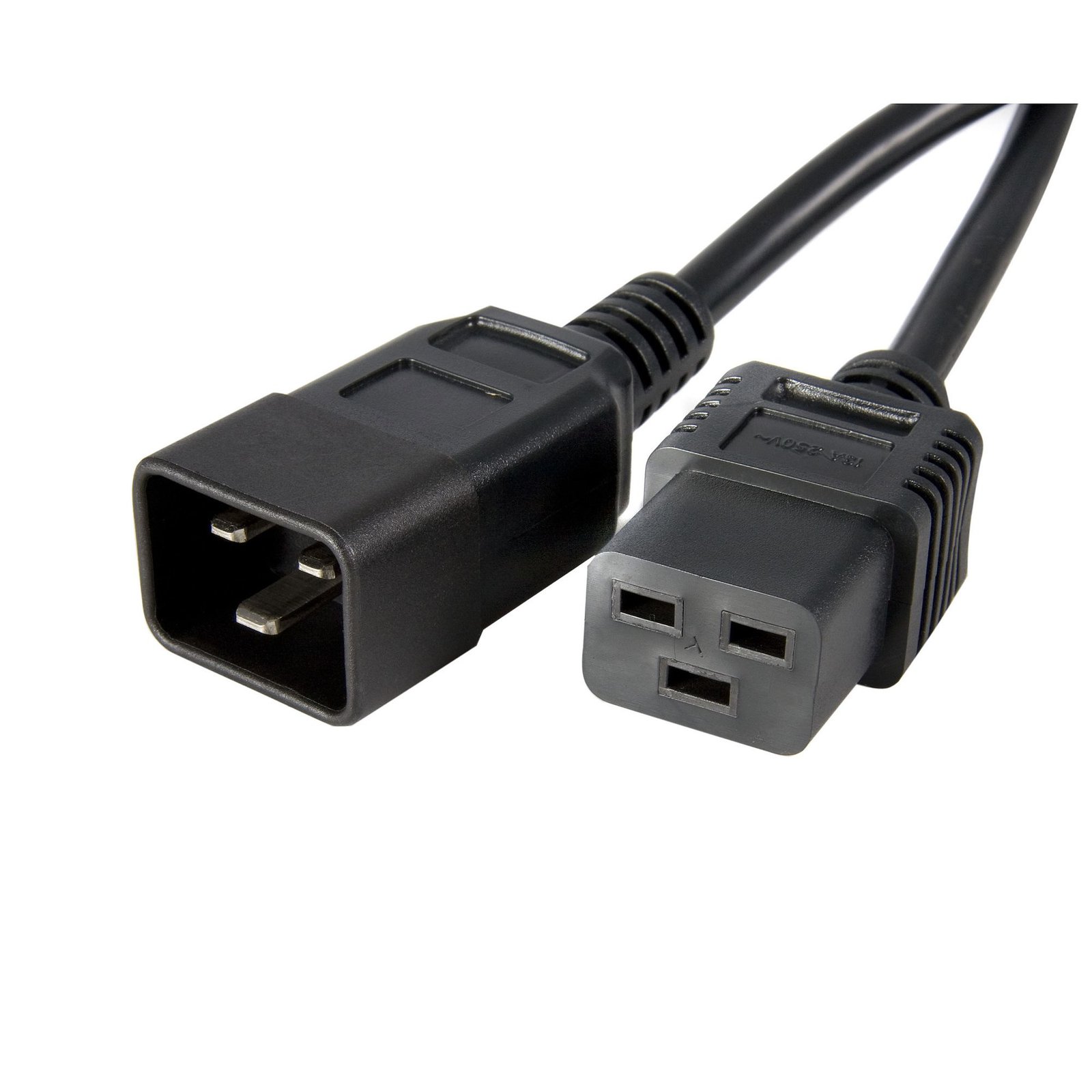 StarTech.com 3ft (1m) Power Extension Cord, IEC 320 C19 to C20, 13A 250V, 16AWG, Black Computer AC PXTC19C203