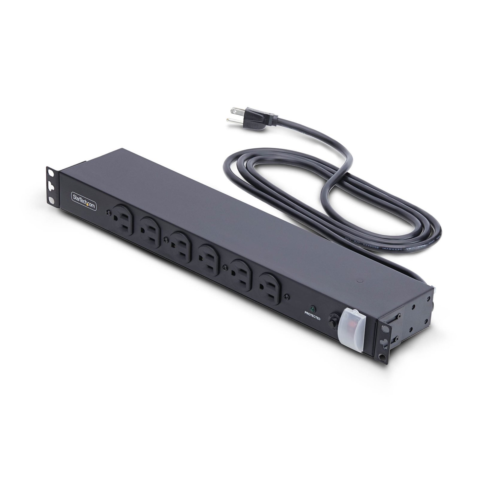 StarTech.com 14-Outlet Rackmount PDU, 1U Server Power Strip with 6x Front and 8x Rear Ports, 1415B8HRACKPDUS