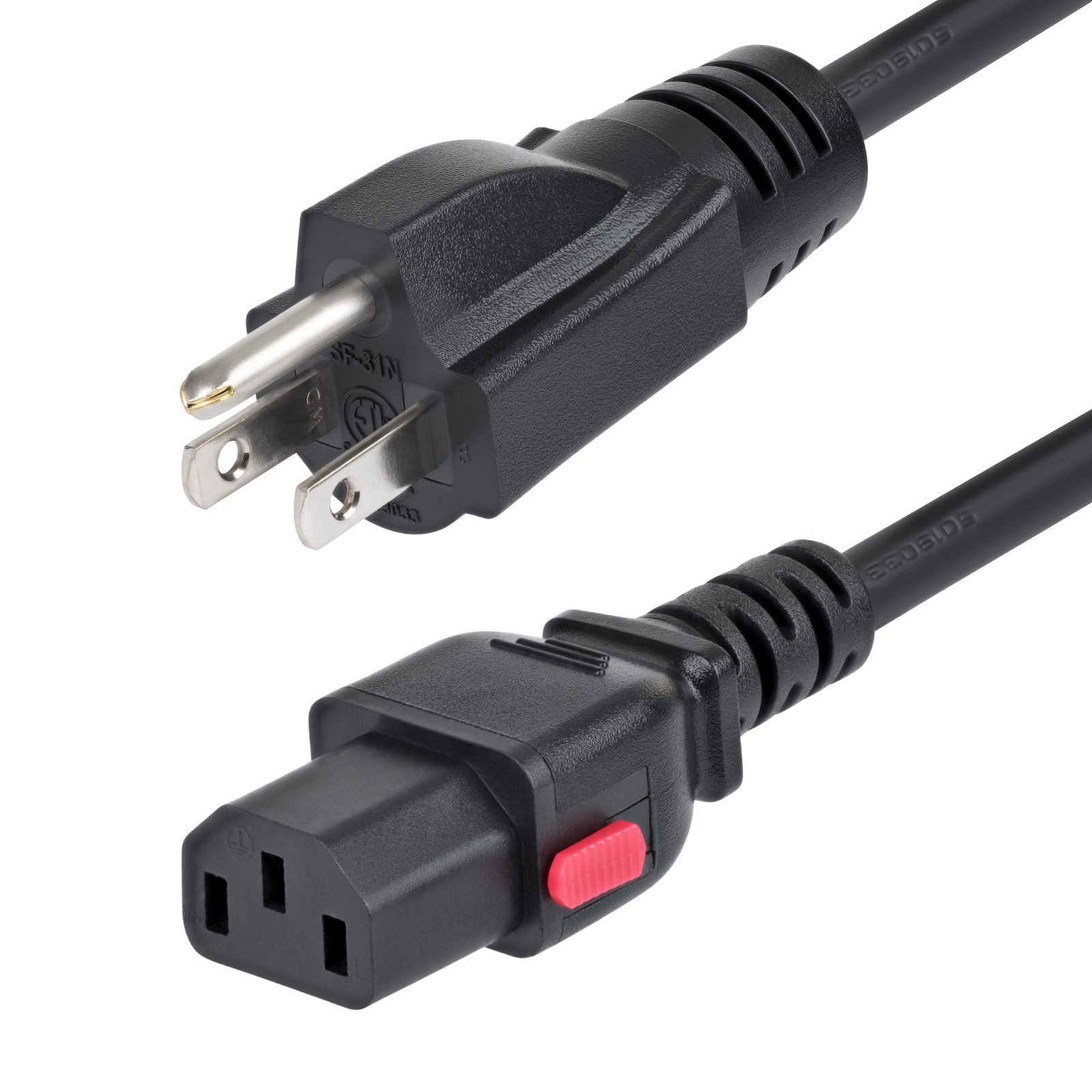 StarTech.com 15ft (4.5m) Computer Power Cord, NEMA 5-15P to Locking C13 AC Cable, 125V 10A, 18AWG, 15FTLC10APOWERC