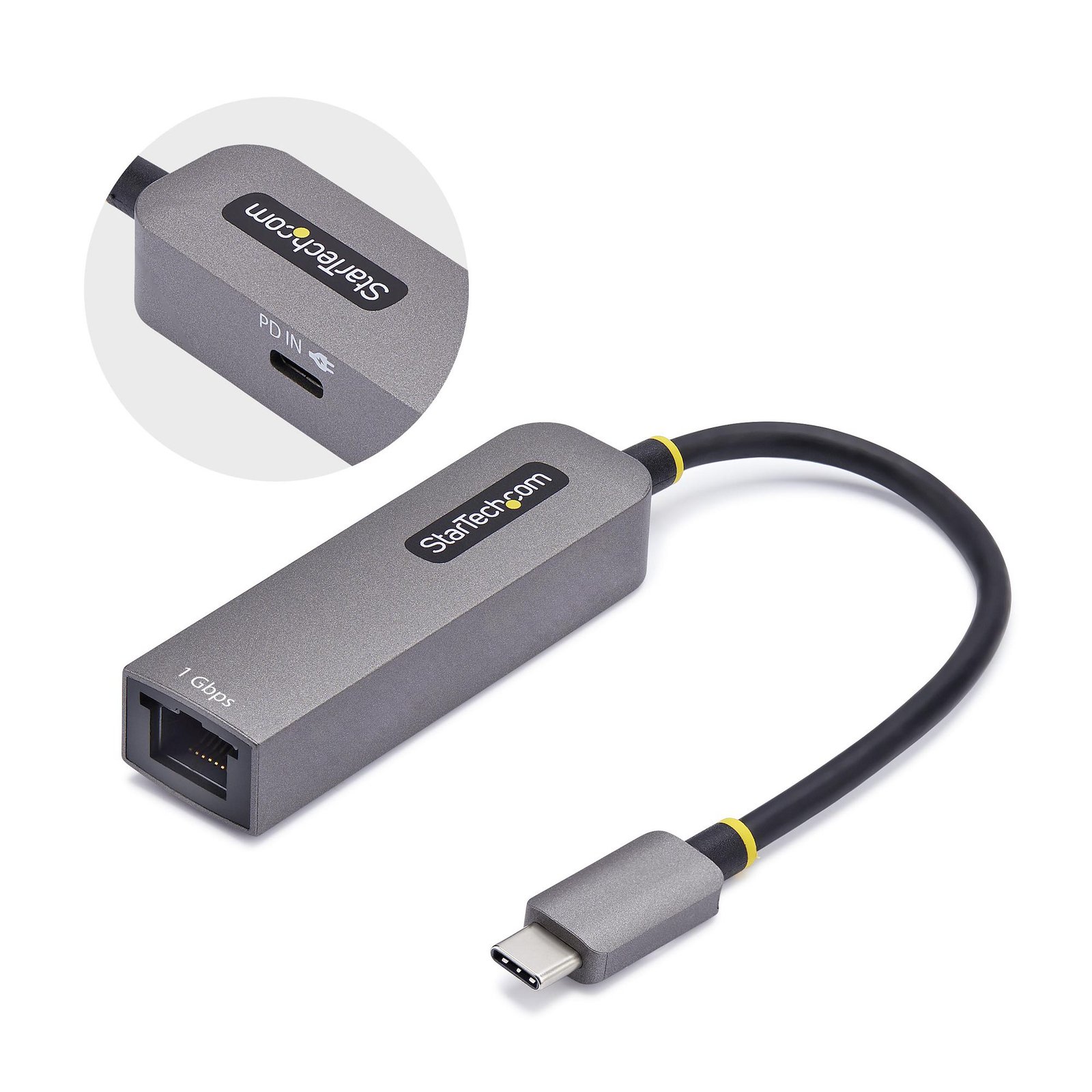 StarTech.com USB-C to Ethernet Adapter, NIC, 100W PD Pass-Through, USB 3.0 Type-C 1Gbps Multi Speed 1GPD3USBCETHERN