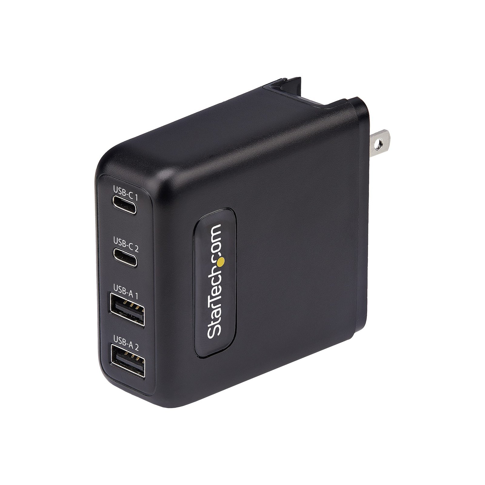 StarTech.com 100W USB-C Wall Charger, 2x USB-C/2x USB-A, Quick Charging Portable GaN Power Adapter, 2210GNWALLCHARG
