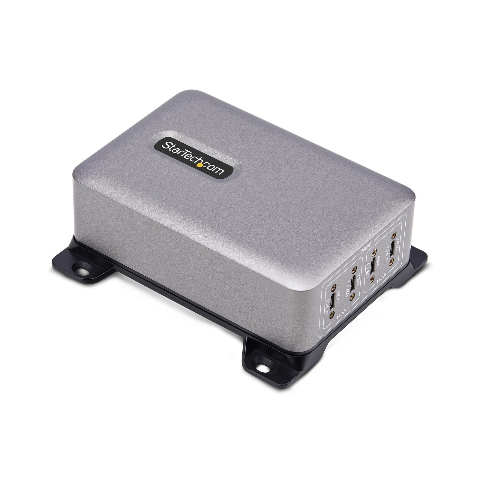 StarTech.com 4-Port Multi-Device USB-C Charger, 240W Total, Single Port 140W EPR, PD 3.1, Screw 424DNAUSBCCHARG