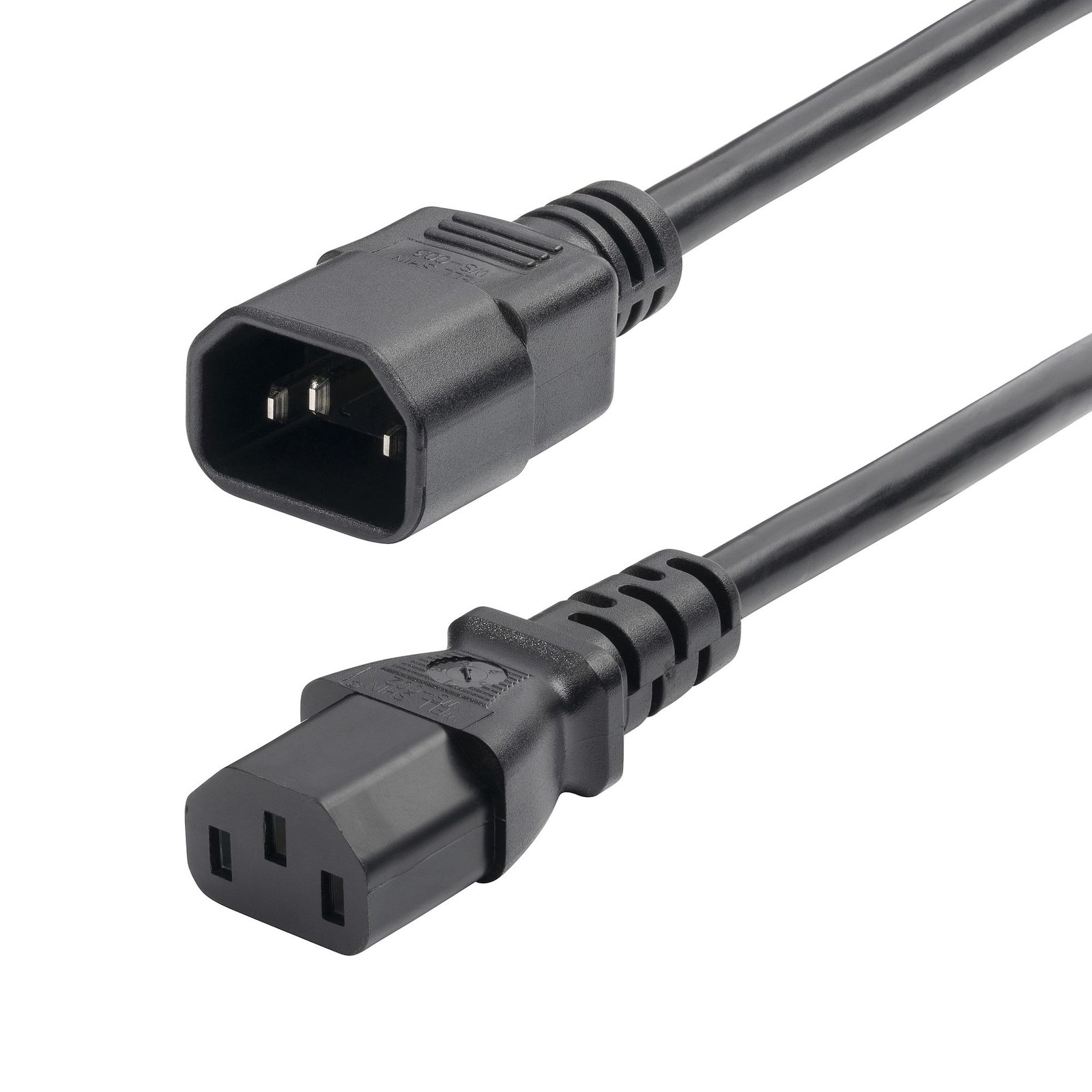 StarTech.com 2ft (60cm) Power Extension Cord, C14 to C13 PDU 10A 250V, 18AWG, Black Cable, AC for 87138200POWERCO