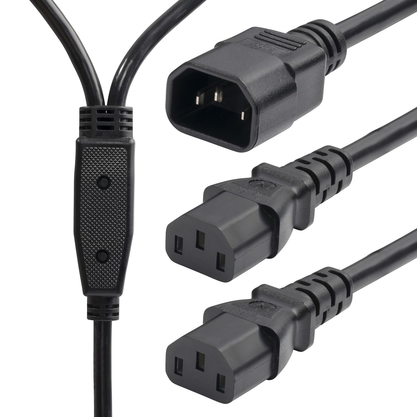 StarTech.com 6ft (1.8m) Power Cord Splitter, C14 to 2x C13 AC Cable, 10A 250V, 18AWG, PC Supply TAA 87238600POWERCO