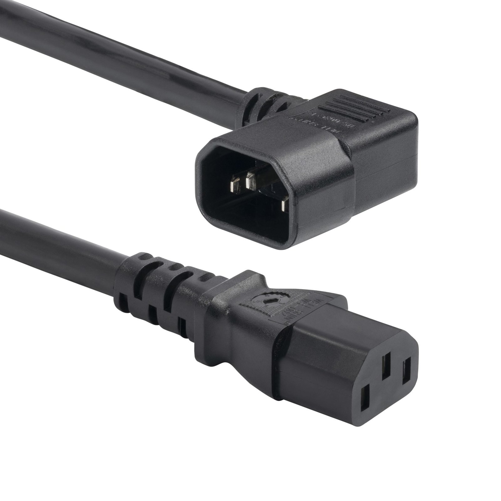 StarTech.com 6ft (1.8m) Heavy Duty Power Cord, Right Angle C14 to C13, PDU 15A 250V, 14AWG, Gauge 87454600POWERCO