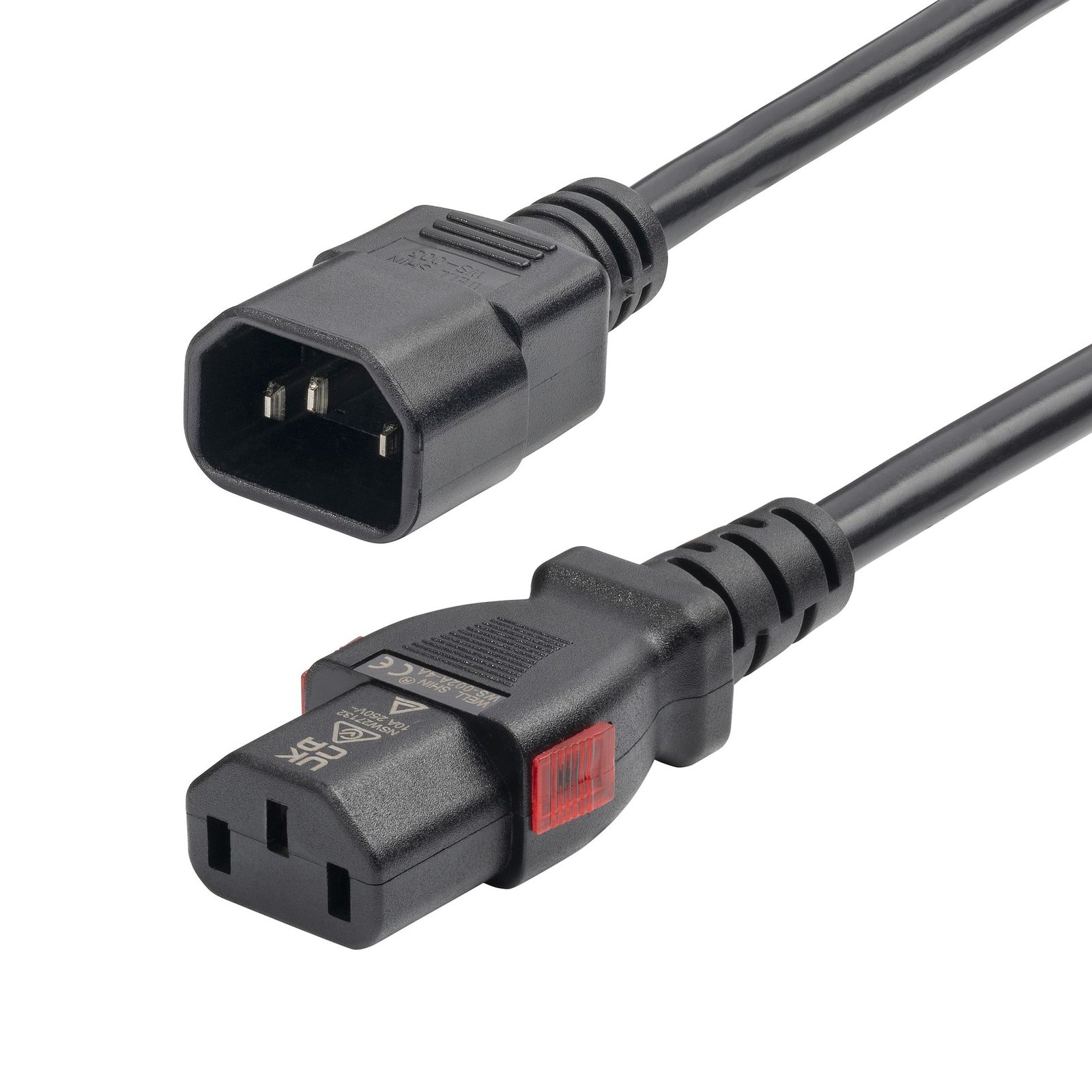 StarTech.com 4ft (1.2m) Power Extension Cord, PDU Style C14 to Locking C13, 10A 250V, 18AWG, Cable, 87L38400POWERCO