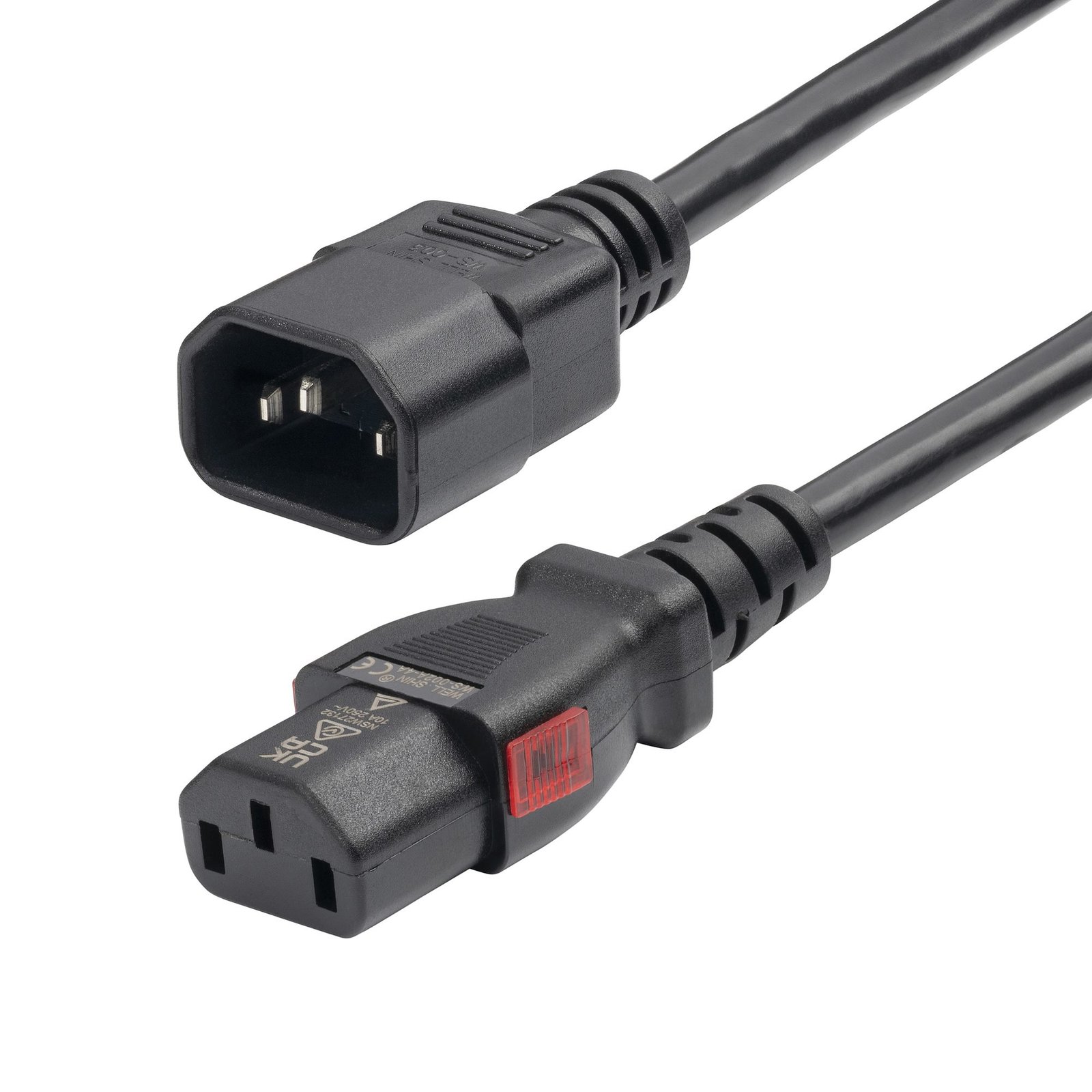 StarTech.com 10ft (3m) Power Extension Cord, PDU Style C14 to Locking C13, 10A 250V, 18AWG, Cable, 87L38A00POWERCO