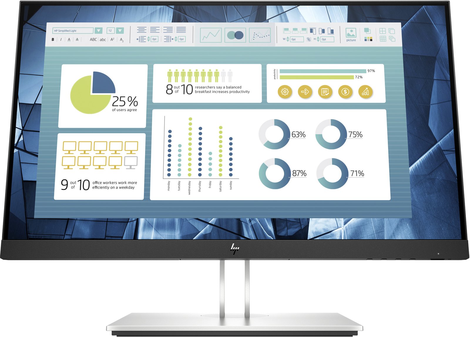 HP Commercial Remarketing E-Series E22 G4 computer monitor 54.6 cm (21.5") 1920 x 1080 pixels Full 9VH72AAEXCESS