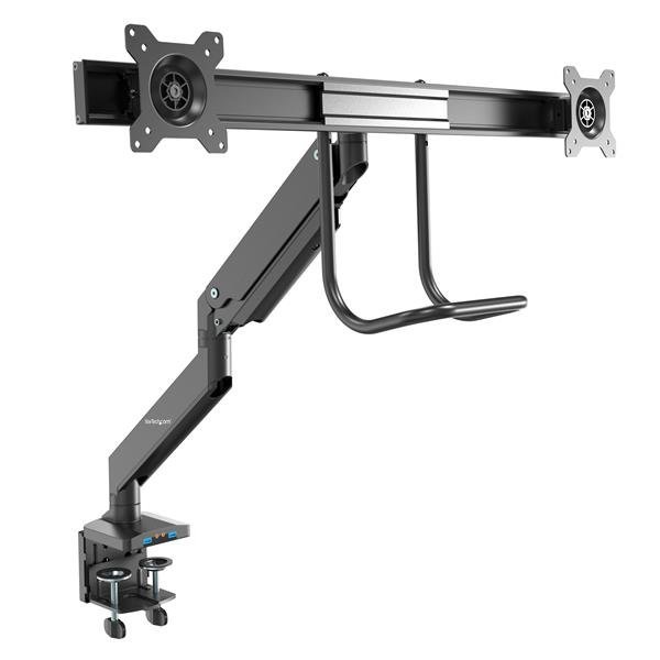 StarTech.com Desk Mount Dual Monitor Arm with USB  Audio - Slim Full Motion Adjustable VESA for up ARMSLIMDUAL2USB