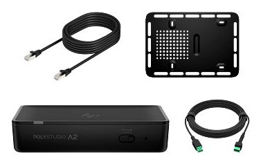 HPI POLY HP Studio A2 Audio Bridge w/ CAT6A and Mic Extension Cable Mounting Plate TAA Black B22X3AA