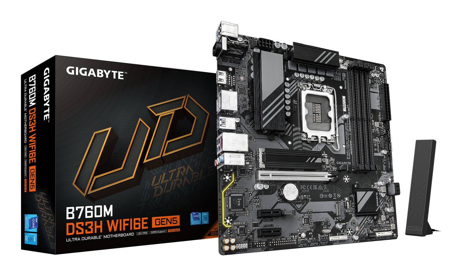 Gigabyte Technology B760M DS3H WIFI6E GEN5 Motherboard - Supports Intel Core 14th Gen CPUs, 6+2+1 B760MDS3HWF6EGE