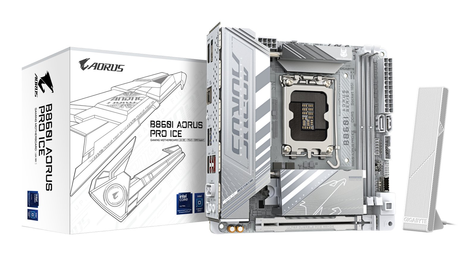 Gigabyte Technology B860I AORUS PRO ICE Motherboard - Intel Core Ultra Series CPUs, 8+1+2+1 Phases B860IAORUSPROIC