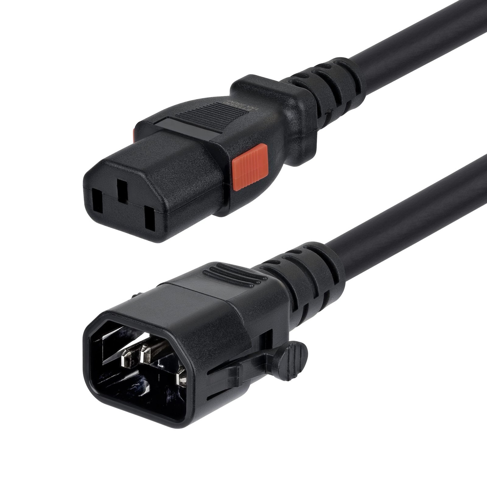 StarTech.com 10ft (3m) Heavy Duty Power Extension Cord, Locking C14 to C13, PDU 15A 250V, 14AWG, AC C14LC13L14G1510
