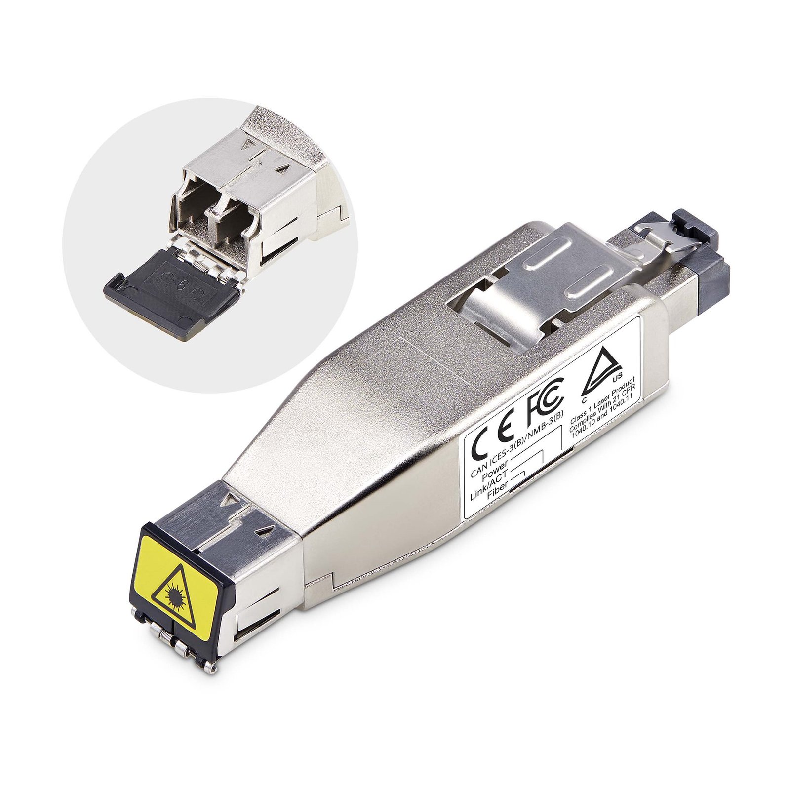 StarTech.com Gigabit Fiber to RJ45 Ethernet Media Converter Dongle, Optical Singlemode D01ML55PFIBERME