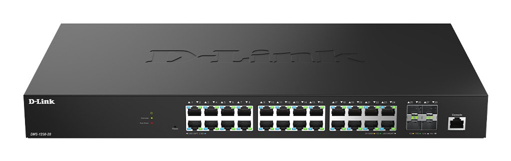 D-Link Systems 28-Port 2.5G Multi-Gigabit Smart Managed Switch with 4 x 10G SFP+ Ports DMS125028