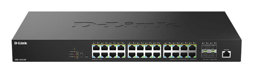 D-Link Systems 28-Port 2.5G Multi-Gigabit PoE++ Smart Managed Switch with 4 x 10G SFP+ Ports DMS125028P