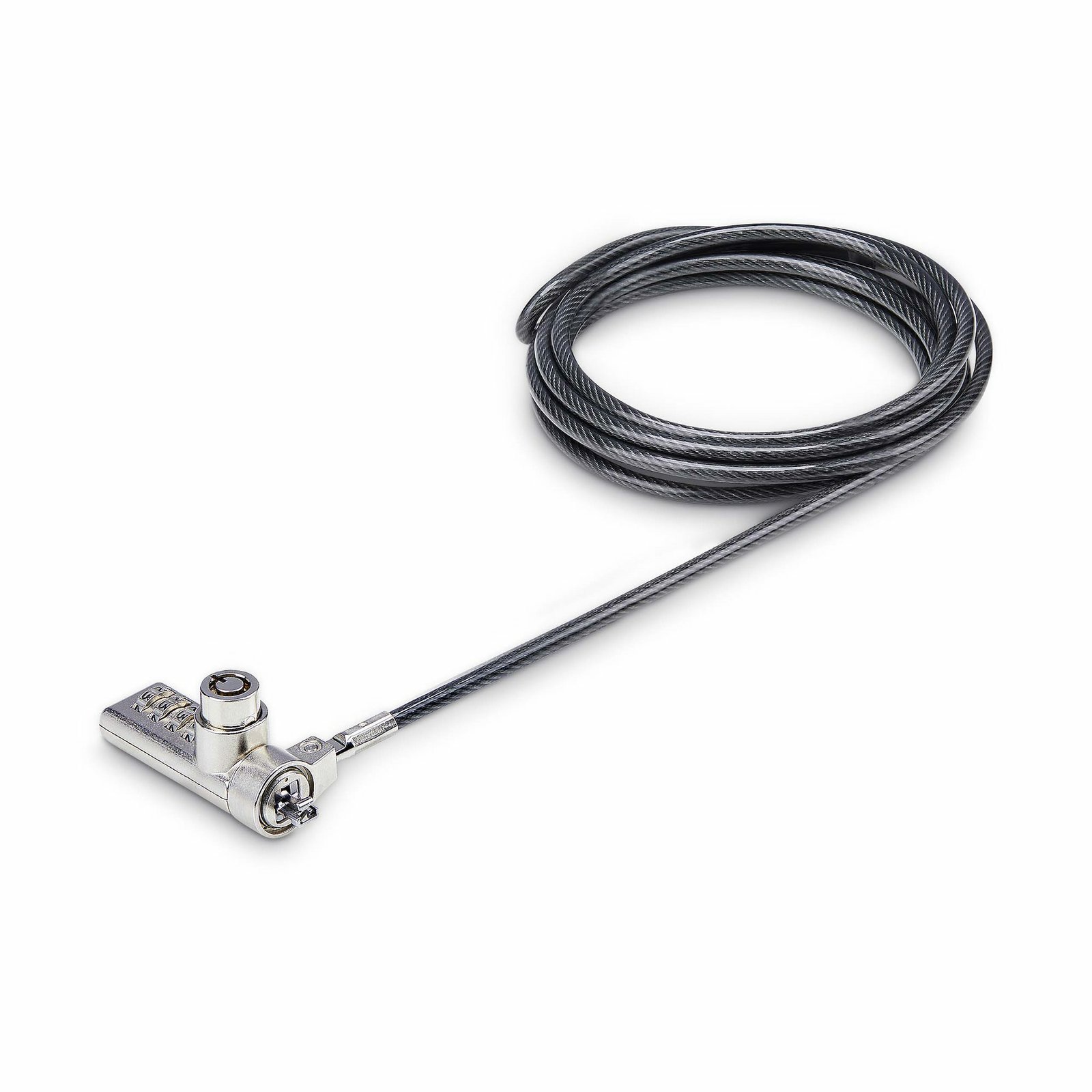 StarTech.com 10-Pack Dual-Access Laptop Lock, 6.6ft (2m) Keyed Alike and Combination Security Cable DUALKA10LAPTOPL