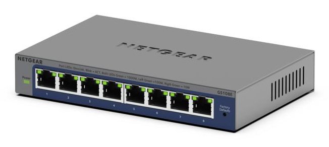 NETGEAR GS108E-400NAS network switch Unmanaged L2/L3 Gigabit Ethernet (10/100/1000) Grey GS108E400NAS