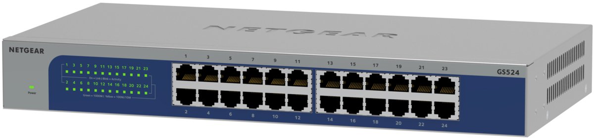 NETGEAR 24PT GIGABIT SWITCH Unmanaged Ethernet (10/100/1000) Grey GS524300NAS