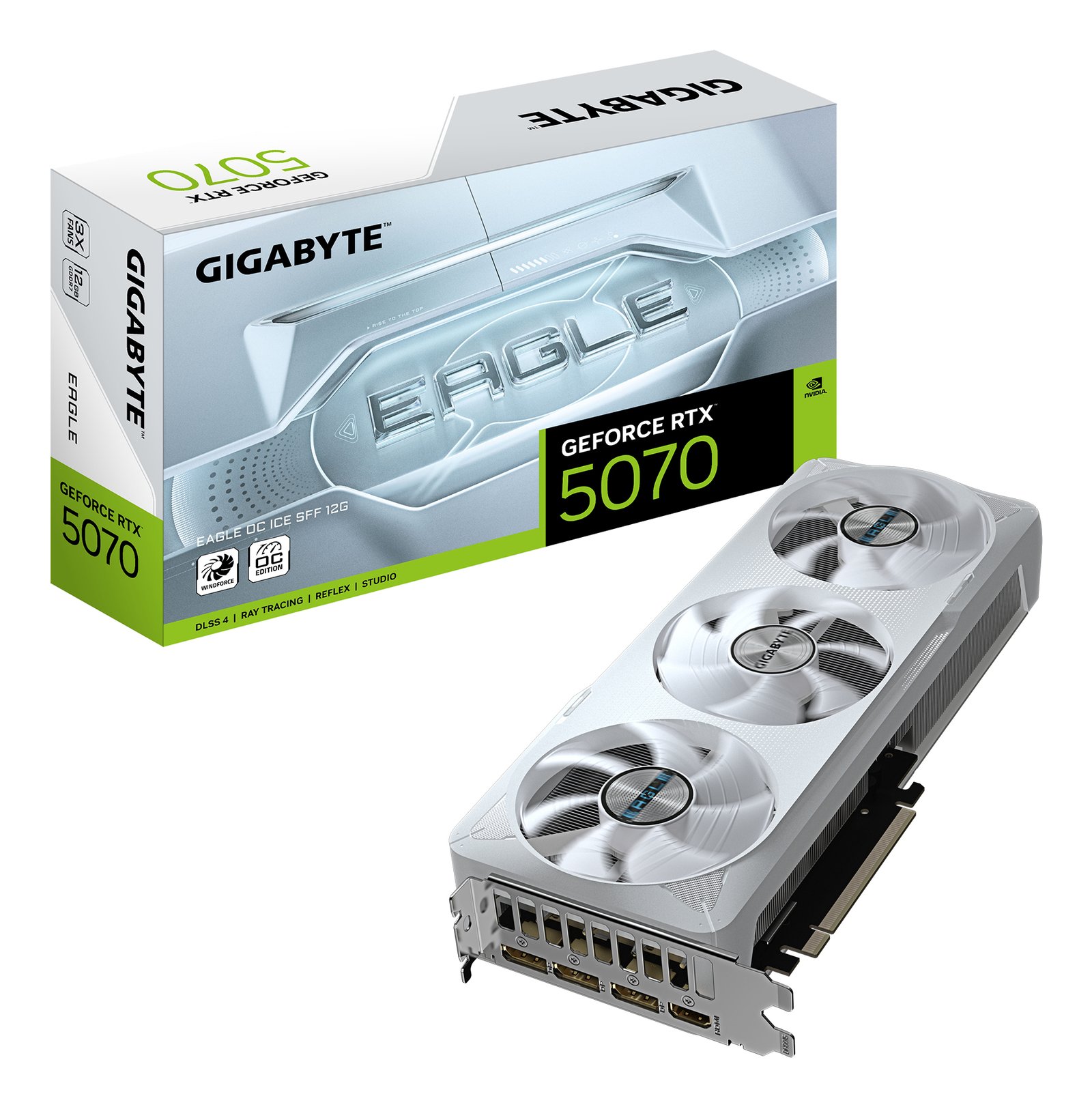 Gigabyte Technology GeForce RTX 5070 EAGLE OC ICE SFF 12G Graphics Card - 12GB GDDR7, 192bit, PCI-E GVN5070EAGLEOCI
