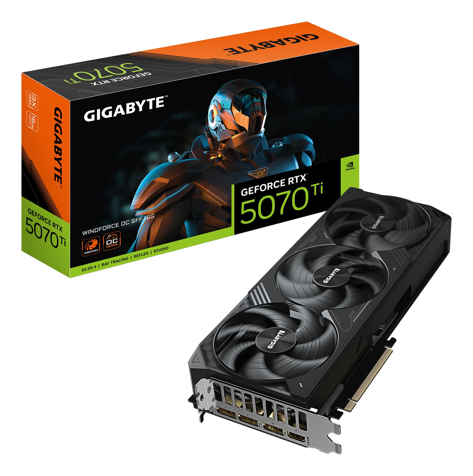 Gigabyte Technology GeForce RTX 5070 Ti WINDFORCE OC SFF 16G Graphics Card GVN507TWF3OC16G