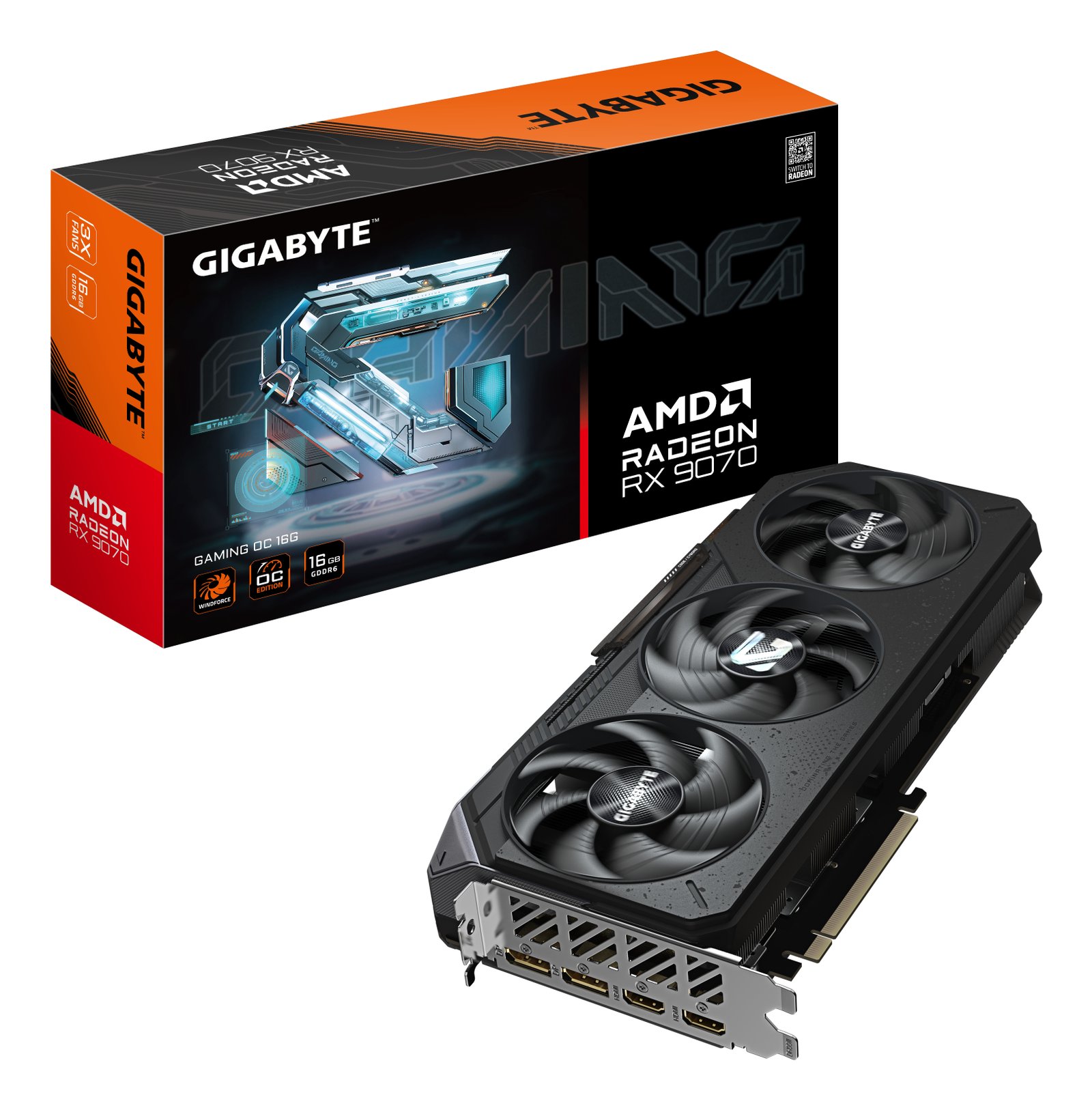 Gigabyte Technology Radeon RX 9070 GAMING OC 16G Graphics Card GVR9070GAMINGOC