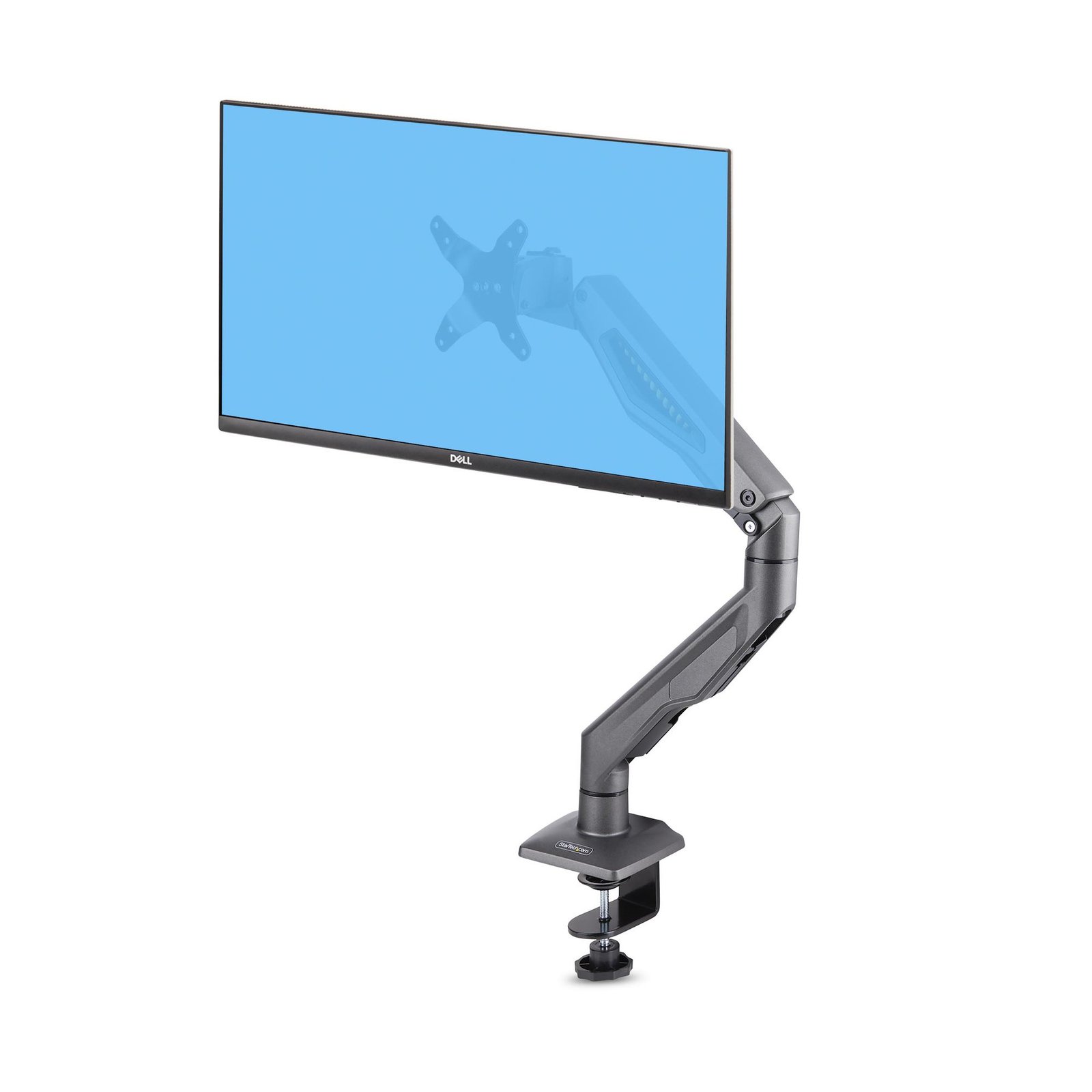 StarTech.com Desk Mount Monitor Arm, Up To 32" Display, Max 22lb/10kg, VESA 75x75/100x100, C-Clamp, H1M1AG2MONITORA