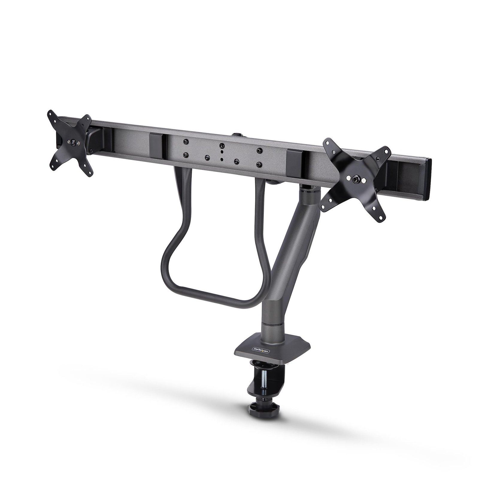 StarTech.com Desk Mount Dual Monitor Arm with Crossbar, Up To 27" Displays, VESA 75x75/100x100, Max H2M1AS2MONITORA