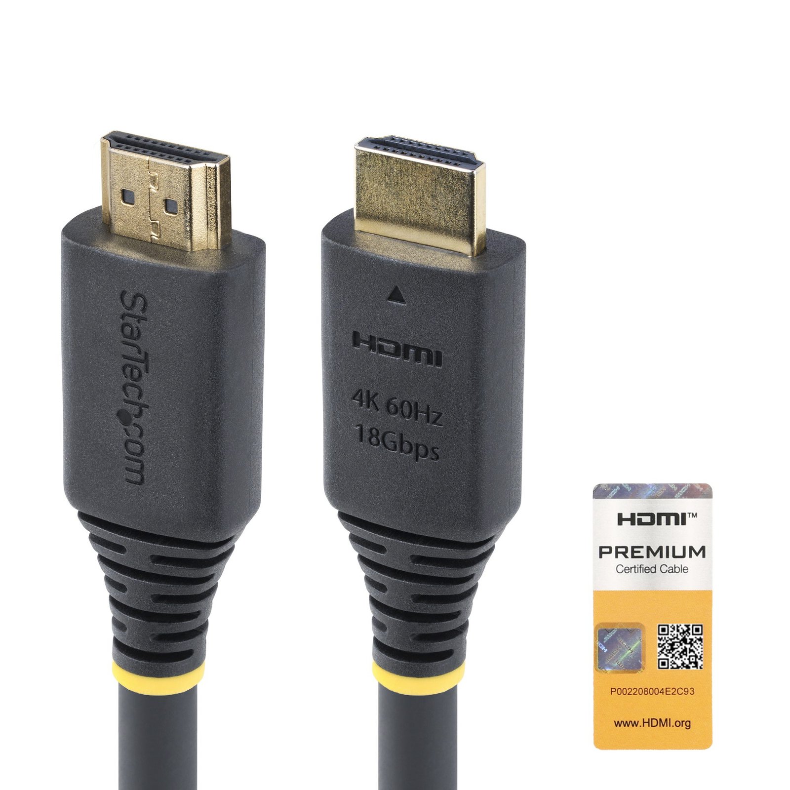 StarTech.com 25ft (7.6m) Premium Certified High Speed HDMI Cable, 4K 60Hz/1440p 144Hz, HDR10/HDCP HDMI2CAB4K6025F